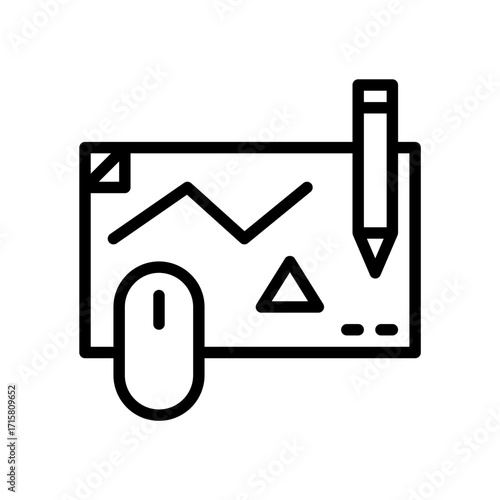 Mouse and pen tool tab vector icon design