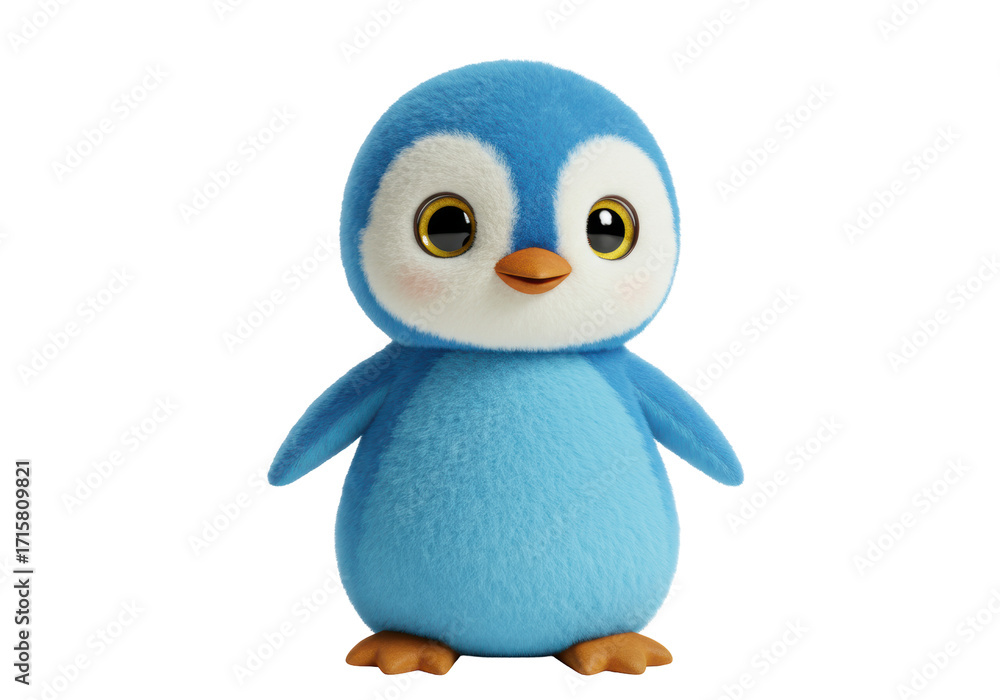 Fototapeta premium Isolated Cute Cartoon Penguin Character Rendering with Happy Expression for Kids Projects