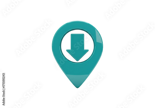 Isolated Turquoise Download Location Pin Pointing Down Indicates Downloading Activity Free Download Isolated Turquoise Download Location Pin Pointing Down Indicates Downloading Activity - GFXLoad