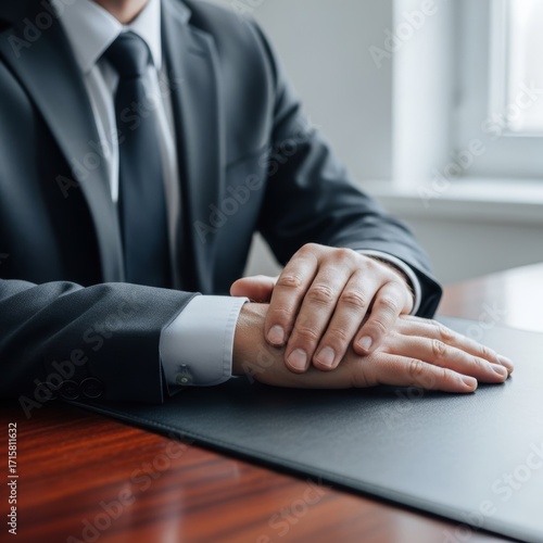 Hands connect offering support in an office