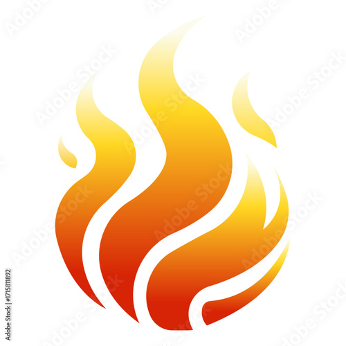 Fire flame icon. Burning symbol. Fireball sign. Energy illustration isolated.