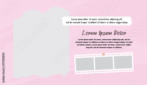 Pictures or photos frame collage layout abstract photo frames and digital photo wall template