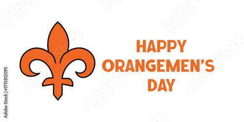 Orangemen’s Day Celebration Symbol with Orange Fleur-de-Lis