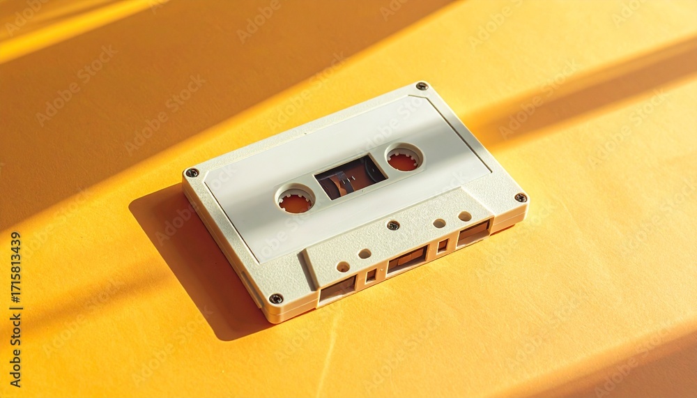 Fototapeta premium Retro cassette sensibility staying above the sunburst 