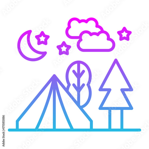 Night camping Icon