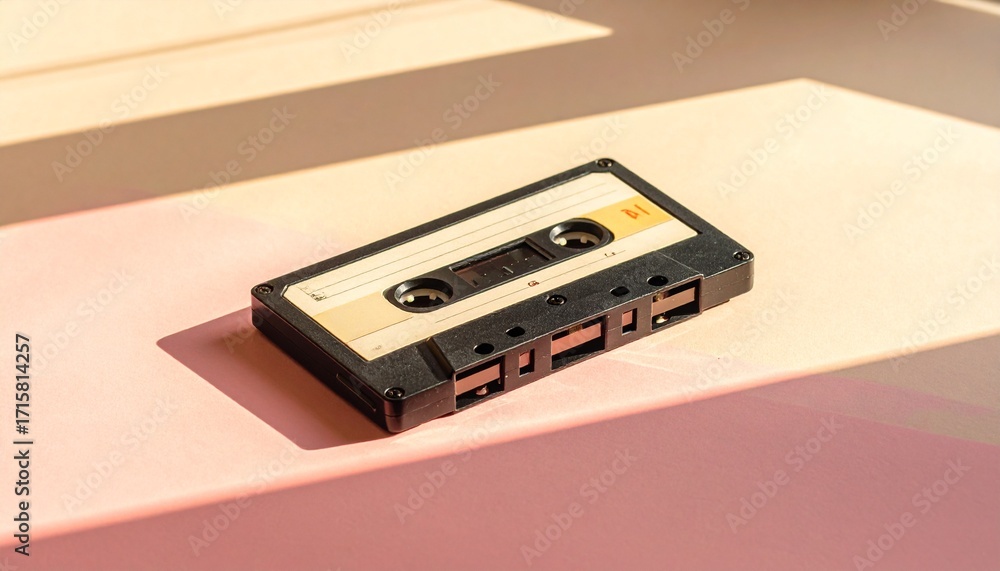 Obraz premium Retro cassette sensibility staying above the sunburst 