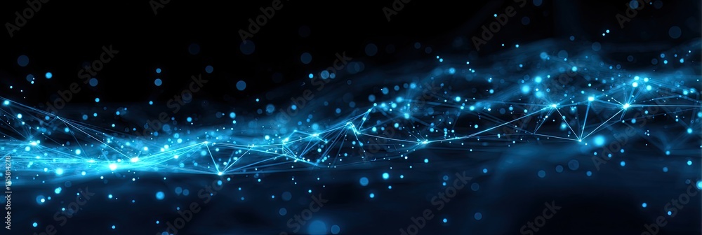 Obraz premium Abstract Blue Light Flowing Design.