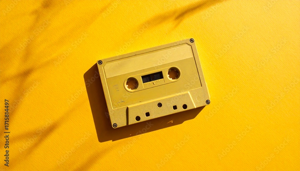 Fototapeta premium Retro cassette sensibility staying above the sunburst 
