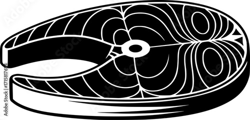 Fish Slice Icon Vector. Seafood, Omega-3, and Healthy Eating Symbol illustration