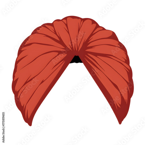 Traditional turban design in vibrant colors on transparent      background, heritage