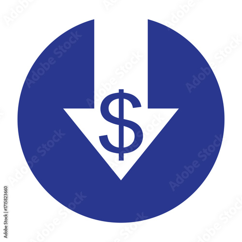 Cost reduction icon. Clipart image isolated on white background. Money clip art isolated on white background