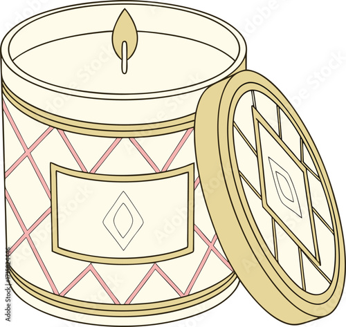 Elegant frosted glass scented candle with subtle branding elements