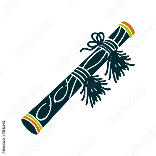 Ainu Inau Prayer Stick Vector Illustration Ainu Inau Prayer Stick wooden shaved stick with curled fibers