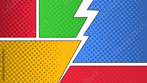 Colorful Comic Pop Art Background Halftone Vector