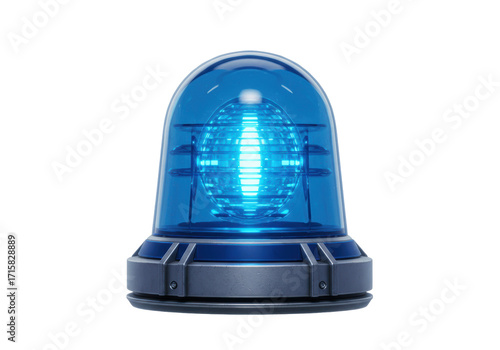 Isolated Blue Police Light Beacon Emergency Signaling Device for Car or Truck Use
