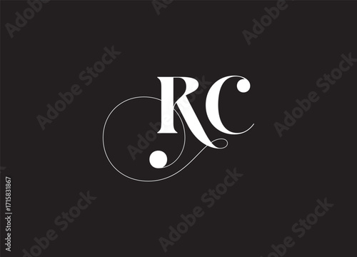 RC letter logo design on luxury background