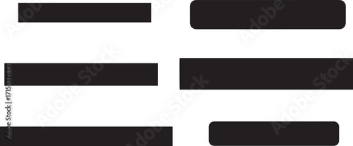 Minimalist Horizontal Bar Icon Set in Black Silhouette Style
