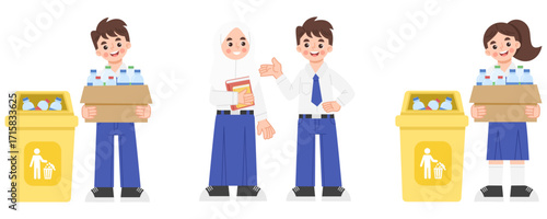 Illustration of Indonesian Junior High School Students