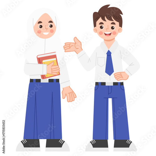 Illustration of Indonesian Junior High School Students