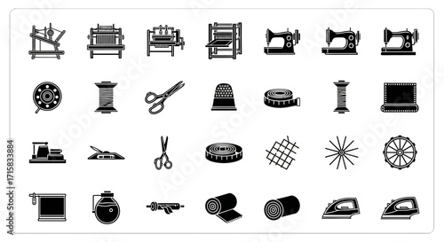 Textile Machinery Silhouettes for Manufacturing and Fashion