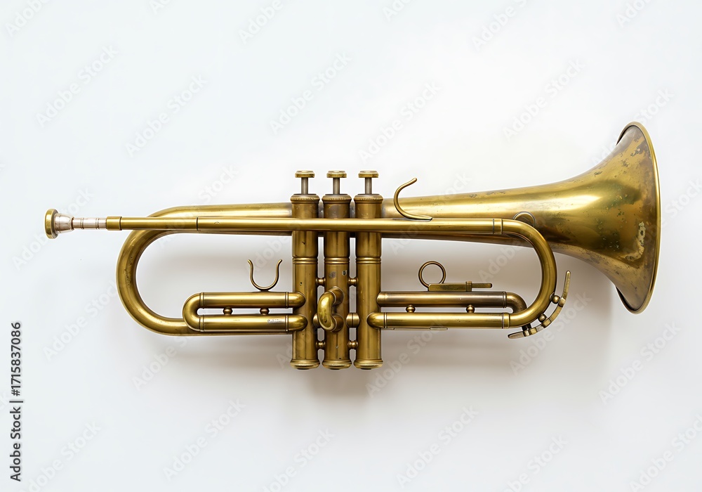 Naklejka premium Brass trumpet instrument musical instrument
