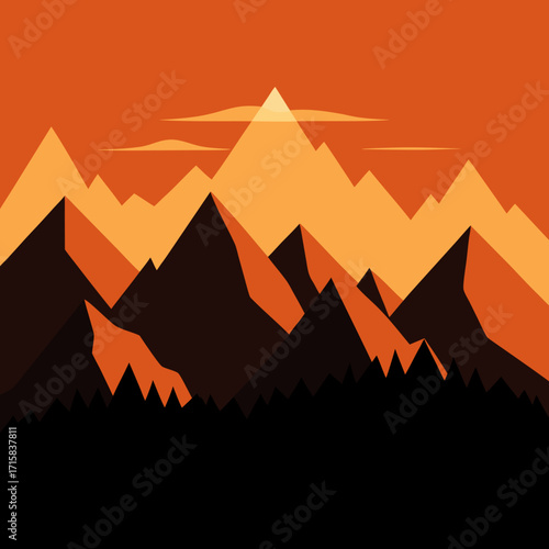 vector illustration of mountain landscape