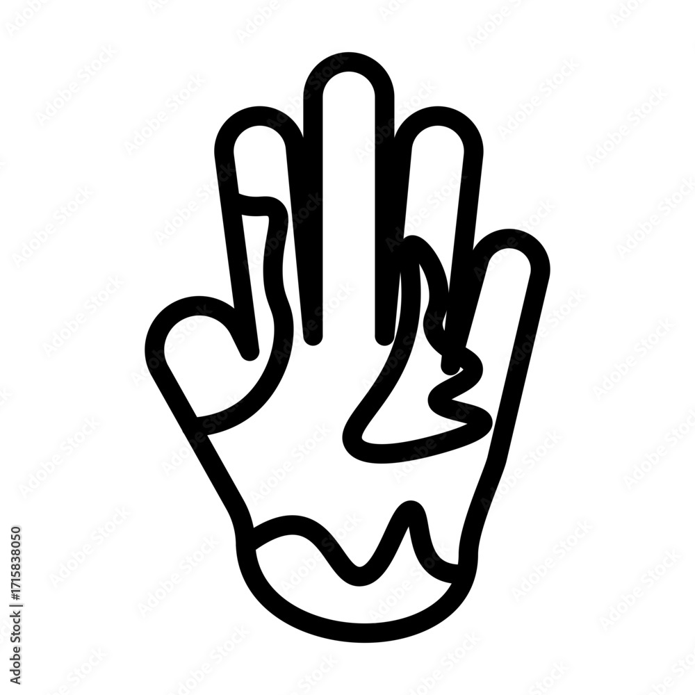 Obraz premium Colorful Hands Vector Line Icon Design