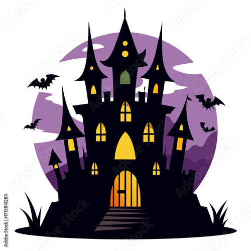 halloween house with bats