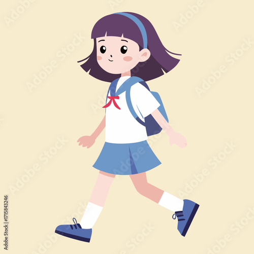 vector illustration of a girl with long hair