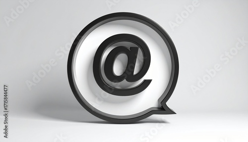 3D @ email symbol icon in a speech bubble