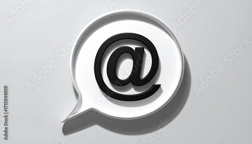 3D @ email symbol icon in a speech bubble