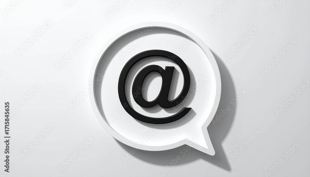 Obraz premium 3D @ email symbol icon in a speech bubble
