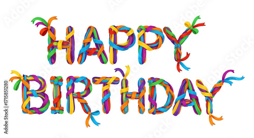 Colorful Happy Birthday text design perfect for celebrations, parties, and greeting cards