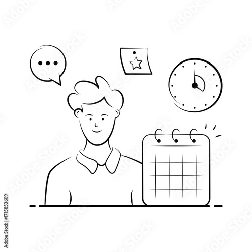 Creatively crafted amazing hand drawn illustration of school timetable