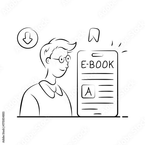 Take a look at this amazing illustration of ebook in modern style