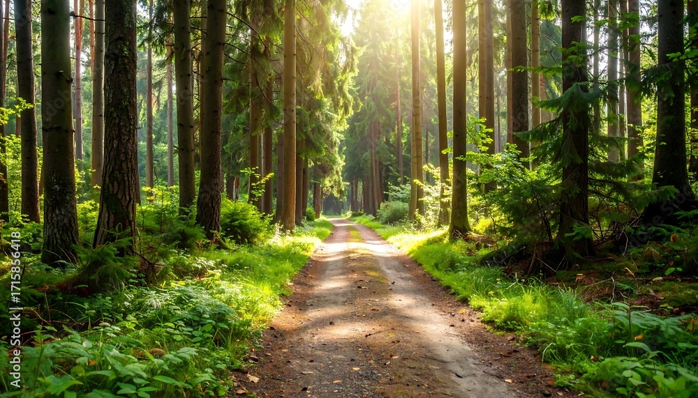 Obraz premium Sunlit Forest Path (6)