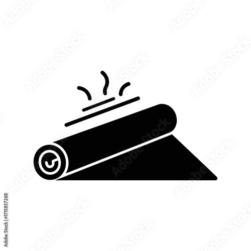 Rolled-up Fabric Being Heated for Installation