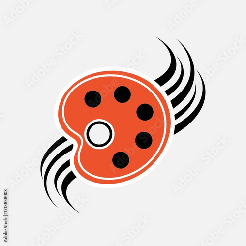 Stylized Artist's Palette Logo with Dynamic Design