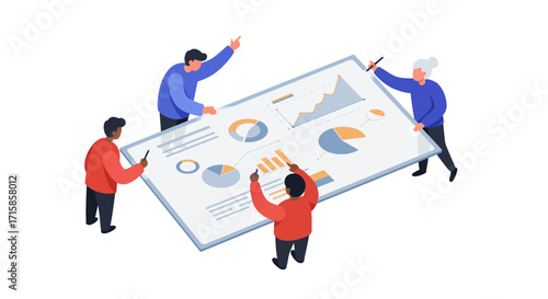 Smart Wealth Navigator: Premium Flat Design Vector for Modern Investor Platforms