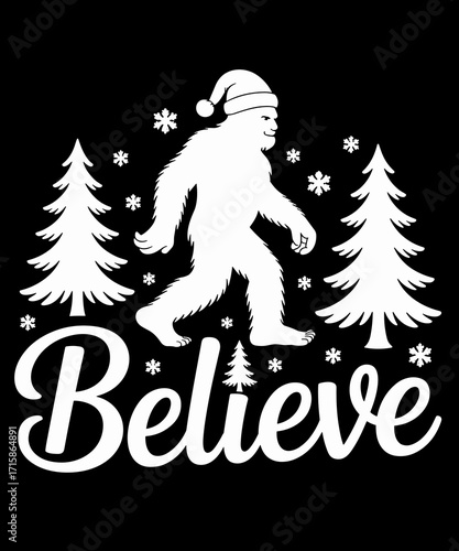Retro Bigfoot Christmas Funny Christmas