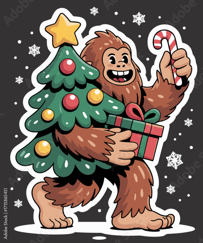 Retro Vintage Most Wonderful Christmas Co Bigfoot Christmas Tree Lights Xmas