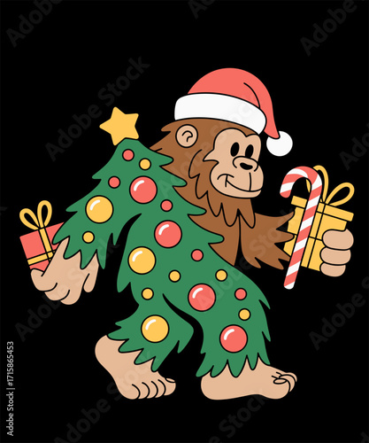Retro Most Wonderful Christmas Co Bigfoot Christmas Tree Lights Xmas