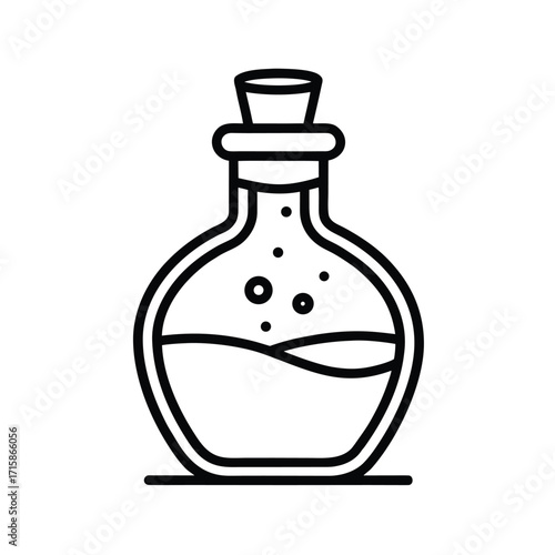 transparent glass bottle with liquid vector illustration