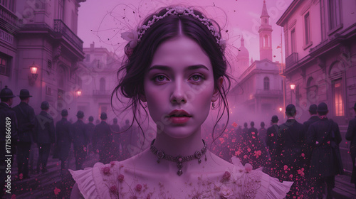 woman iterates through the old diapositive