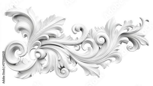 Wallpaper Mural Ornate white relief carving Torontodigital.ca