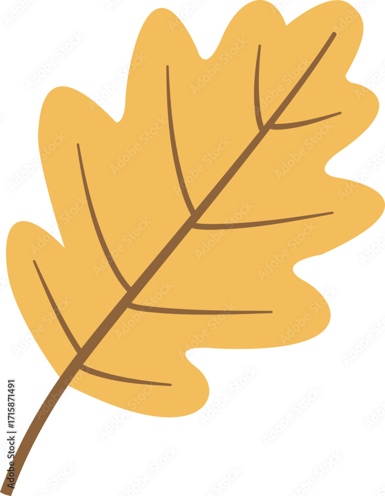 Fototapeta premium vector illustration of an autumn leaf with flat style