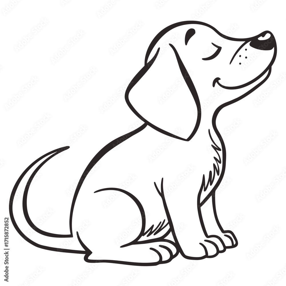 Fototapeta premium Cute Puppy Silhouette Vector (SVG) with Transparent Background