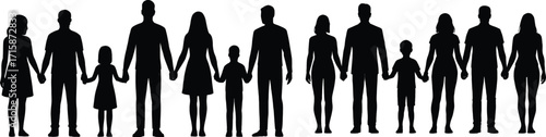 Diverse group silhouette holding hands unity family togetherness childhood childhood memories