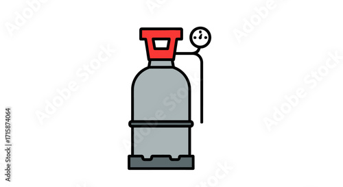 Industrial gas cylinder with pressure gauge, an essential concept for regulated storage and safe handling of compressed gases in various applications