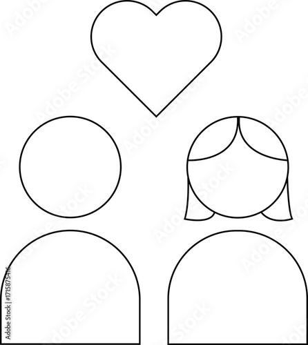 icon of a man and a woman falling in love with each other on a white background